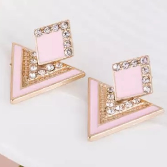 NEW!💙💎PALE💗PINK💛GOLDEN💛V💗CZ SQUARES!💎💙LOVE - Picture 4 of 6